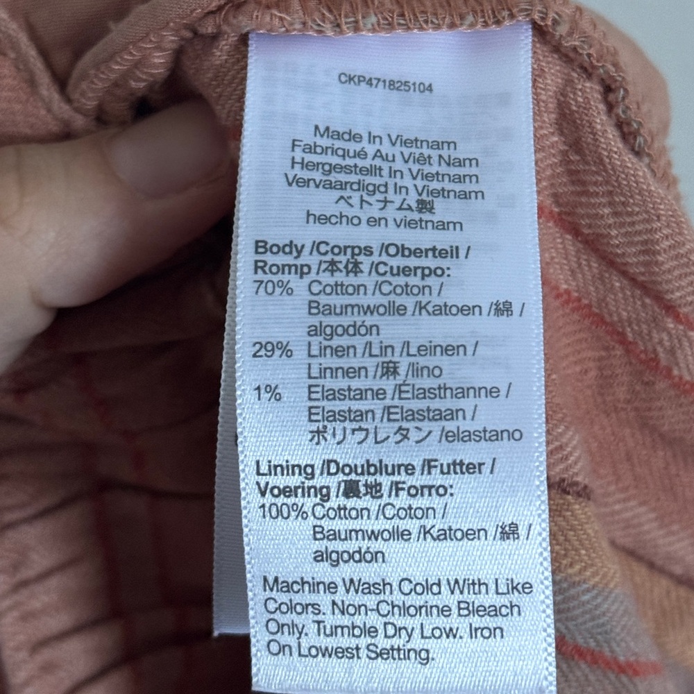 Madewell Clean Pull-On Shorts in Herringbone Stripe Linen Blend Size XXS - Picture 8 of 8